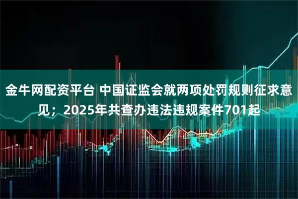 金牛网配资平台 中国证监会就两项处罚规则征求意见；2025年共查办违法违规案件701起